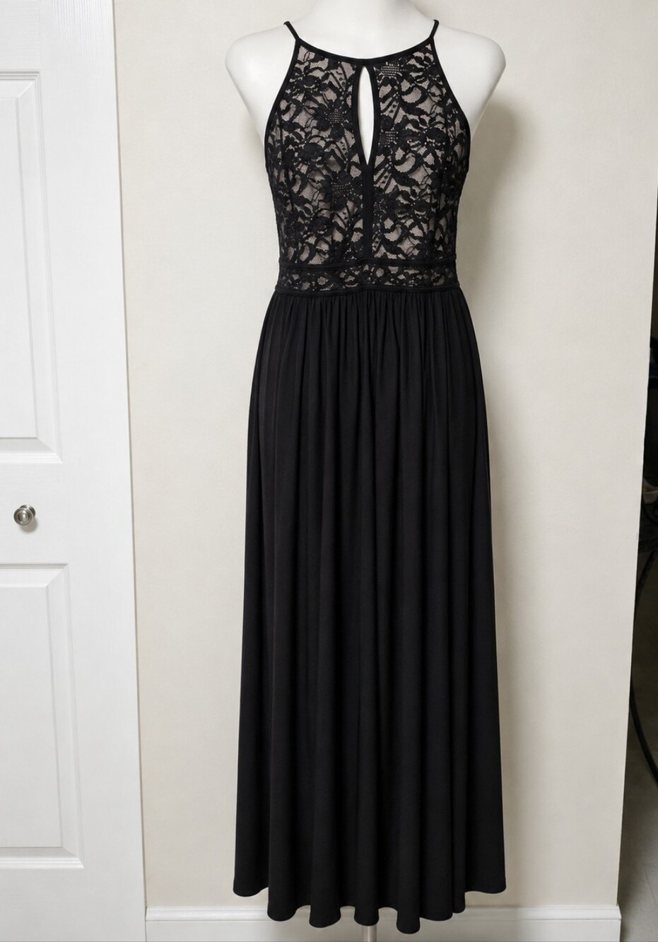 Night Way Collections Black Lace Bodice Maxi Dress